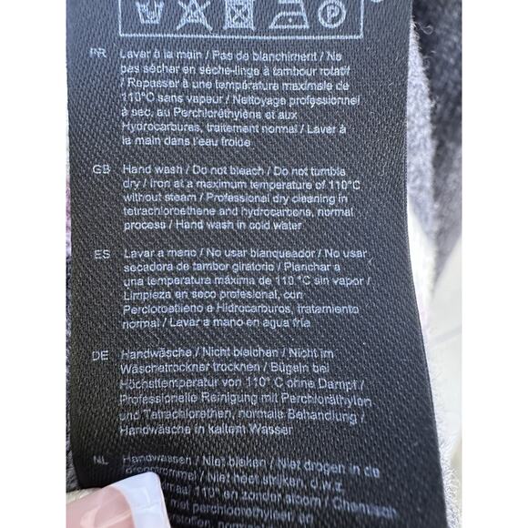 Maje Wool Varsity Cardigan Button Up Collegiate |Sz 1 US Small Grey Pink Preppy - Picture 7 of 15